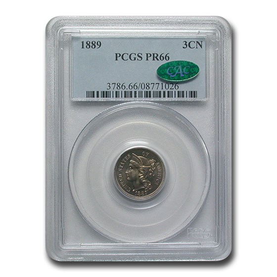 1889 Three Cent Nickel PR-66 PCGS CAC 1889 Three Cent Nickel PR-66 PCGS CAC